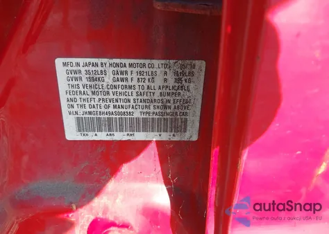 2010 Honda Fit Sport z USA, uszkodzony, nr VIN JHMGE8H49AS008382